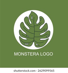 Monstera Leaf Logo. Monstera Leaf Vector Design