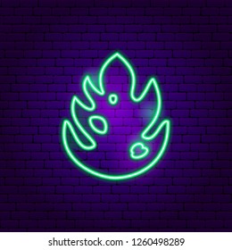 Monstera Leaf Neon Sign. Vector Illustration of Fashion Promotion.