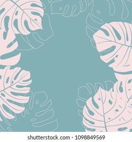 Monstera Leaf pattern background. Vector illustration