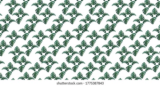Monstera leaf pattern. Can be used for wallpaper, pattern fills, textile, web page background, surface textures, Image for advertising booklets, banners.