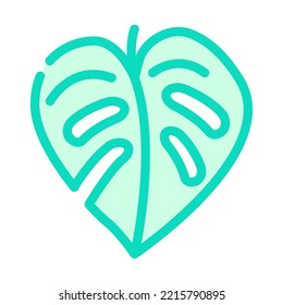 monstera leaf plant color icon vector. monstera leaf plant sign. isolated symbol illustration