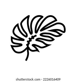 monstera leaf plant line icon vector. monstera leaf plant sign. isolated contour symbol black illustration