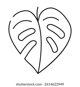 monstera leaf plant line icon vector. monstera leaf plant sign. isolated contour symbol black illustration