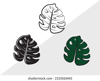 Monstera Leaf Printable Vector Illustration