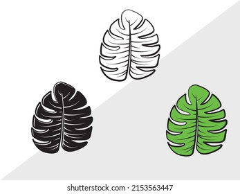 Monstera Leaf Printable Vector Illustration Stock Vector (Royalty Free) 2153563447 | Shutterstock