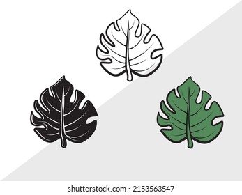 Monstera Leaf Printable Vector Illustration