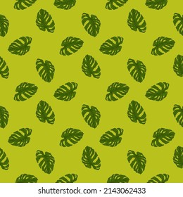 Modalidad sin fisuras de la hoja de Monstera.Rama tropical vintage en estilo de grabado. Papel de textura dibujado a mano para tela, papel pintado, textil, papel impreso, papel envolvente. Ilustración vectorial.