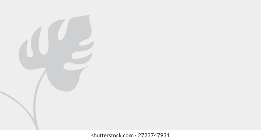 Monstera-Schattenüberlagerung auf weißem Hintergrund. Weich unscharfer Schatten von Monstera-Blättern auf weißem Hintergrund gegossen, perfekt für natürliche Overlays, moderne Layouts und subtile Design-Akzente. EPS10