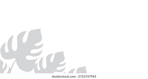 Monstera-Schattenüberlagerung auf weißem Hintergrund. Weich unscharfer Schatten von Monstera-Blättern auf weißem Hintergrund gegossen, perfekt für natürliche Overlays, moderne Layouts und subtile Design-Akzente. EPS10