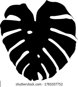 Silhouette de hojas de Monstera. Ilustración vectorial