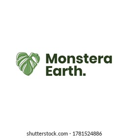 Naturaleza del logotipo sencillo de la hoja de ruta de Monstera