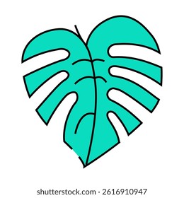 monstera leaf tropical line icon vector. monstera leaf tropical sign. isolated symbol illustration