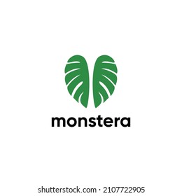 MONSTERA LEAF TROPICAL MINIMAL LOGO TEMPLATE