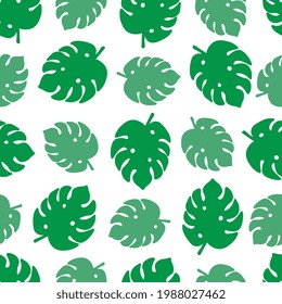 Monstera Leaf tropical seamless pattern. Abstract summer texture. Design for fabric, wallpaper, textile and decor.