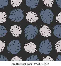 Monstera Leaf tropical seamless pattern. Abstract summer texture. Design for fabric, wallpaper, textile and decor.