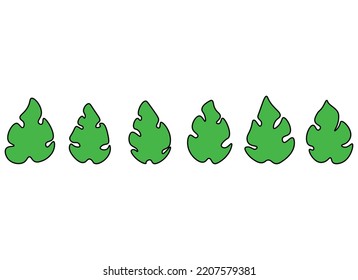 monstera leaf vector design illustration isolated on white background