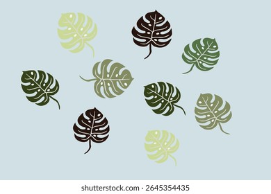 monstera leaf with vector image