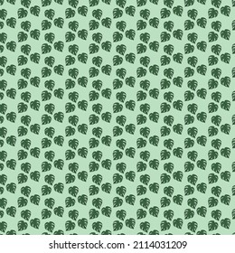 Monstera leafa grünes Muster, biophile Muster einfache Vektorgrafik-Textur 