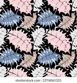 Monstera leaves beautiful glamorous and elegant pattern, fashion, beauty, cosmetics, luxury and chic.