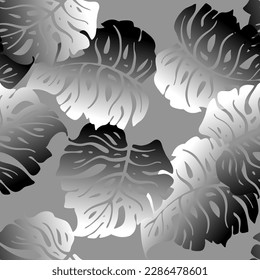 Monstera deja un patrón vectorial sin costuras decorativo para el diseño textil, impresión de tela, papel digital o envolvente, papel tapiz, fondo y fondo, decoración. Tema tropical de las vacaciones de verano.