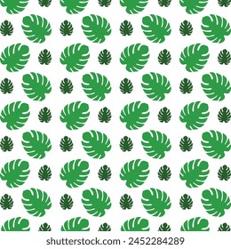 Monstera leaves especial trendy multicolor repeating pattern vector illustration background design