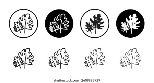 Monstera leaves icon Simple thin outline