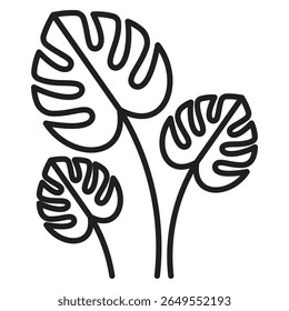 Monstera deja el icono de la Ilustración vectorial aislada