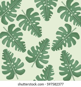 monstera leaves jungle seamless pattern