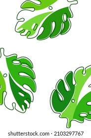 Monstera leaves in modern paper cut style. Multi-colored parts. Can be used for advertising and promotion. Vector illustration