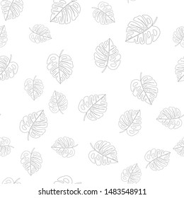Monstera leaves on a white background, seamless pattern. Wrapping paper, textile design, wallpaper, fabric print.