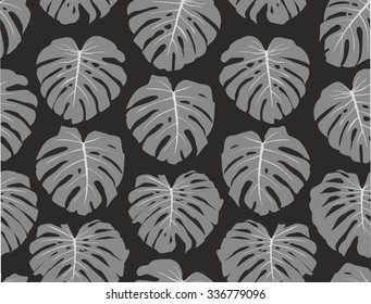 Monstera Leaves Seamless Pattern