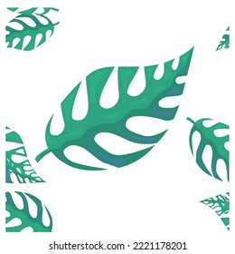 monstera deja un patrón sin fisuras ilustración bectorial tradicional