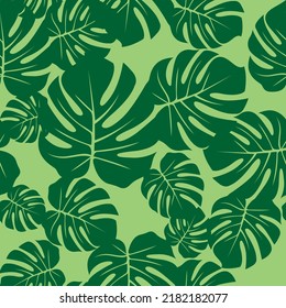Monstera leaves seamless pattern. tropical pattern, botanical leaf
