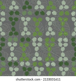 Monstera deja un patrón tropical sin costuras. Perfecto para textiles, papel pintado, telas, fondos e impresión de moda.