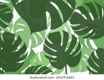 monstera leaves vector background pattern design