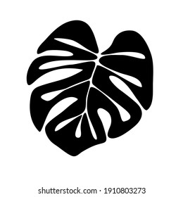 Monstera line art vector illustration.Continuous line monstera design