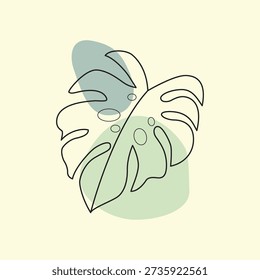 Monstera Line Drawing vector artwork