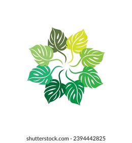 Monstera logo vector template symbol design