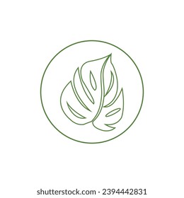 Monstera logo vector template symbol design