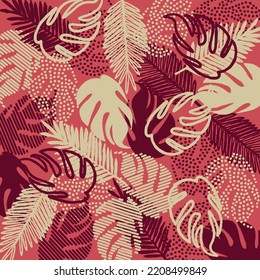 fondo de monstera y hojas de palma