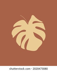 Monstera palm leaves illustration. Vector exotic tropical background.
