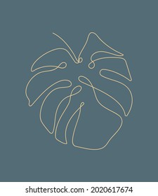 Monstera palm leaves illustration. Vector exotic tropical background.