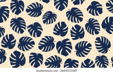 Monstera palm leaves seamless pattern. Monstera leaves background. Vector and illustration design. design suitable for clothes, wallpaper, packaging, t-shirts