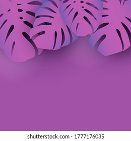 Monstera Palm leaves trendy background. Vector  illustration. EPS10