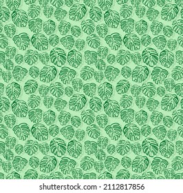 Monstera pattern seamless. Palm leaves background. Tropical texture
