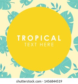 Monstera Plant Frame, Vector illustration design element