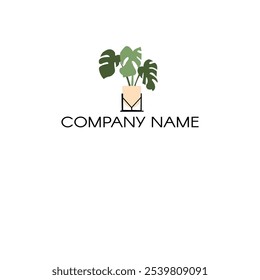  Logo de la planta de Monstera
Logo con una estilizada planta de Monstera en una maceta sobre un soporte.