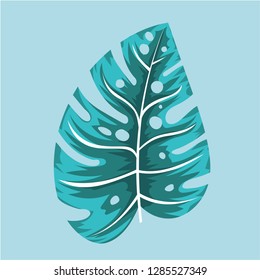 Monstera realistic leaves.  Jungle background, vector illustration