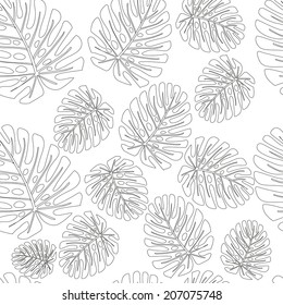 Monstera. Seamless Floral background