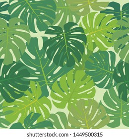 Monstera seamless pattern.Vector illustration  EPS10
